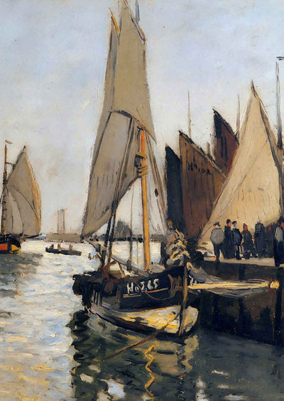 Sailing Boats at Honfleur Art Print 1866 Painting by Claude Monet (6 Sizes)