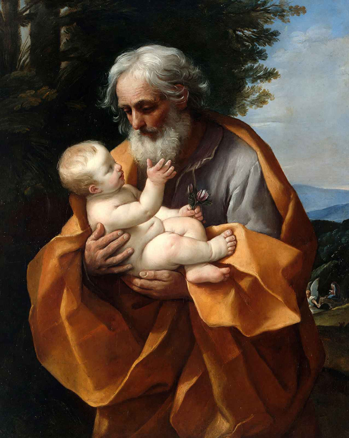 Saint Joseph with the Infant Jesus painting by Guido Reni