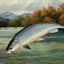 Salmon the First Leap in 1904 Art Print (7 Sizes) - High Quality