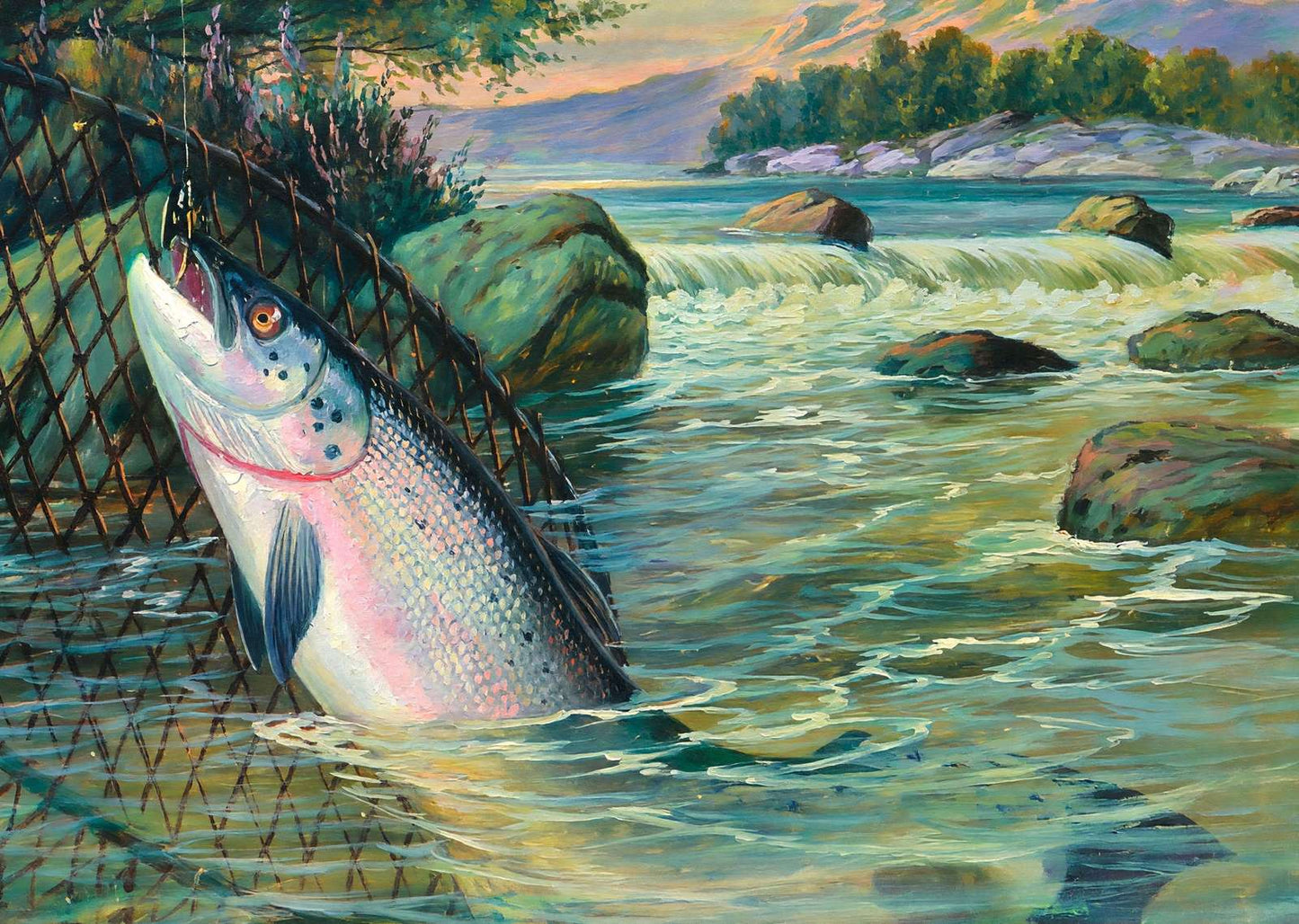 Salmon Landed in 1904 Art Print (7 Sizes) - Premium Quality