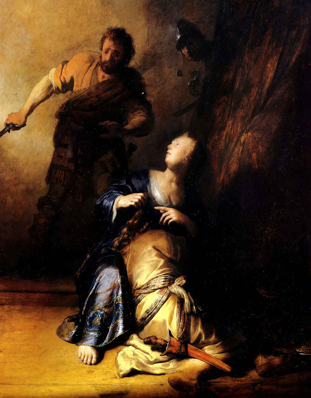 Samson and Delilah 1628 Painting by Rembrandt Art Print (6 Sizes) - Restored