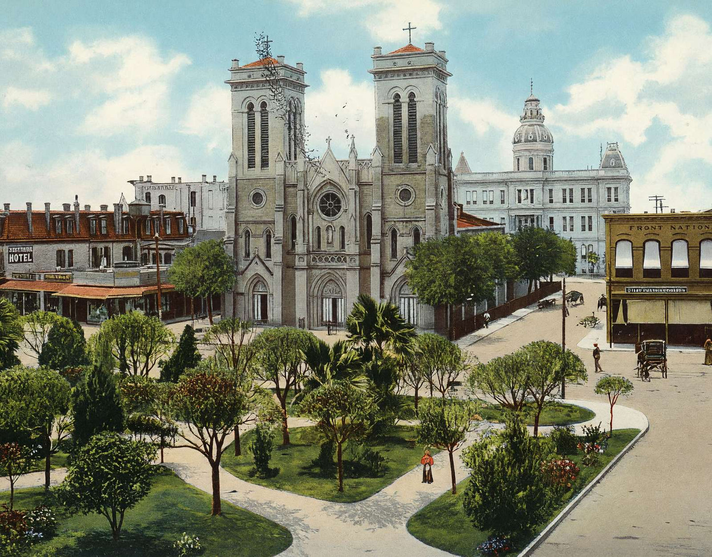 San Fernando Cathedral in 1906 Vintage Print (7 Sizes) - Premium Print