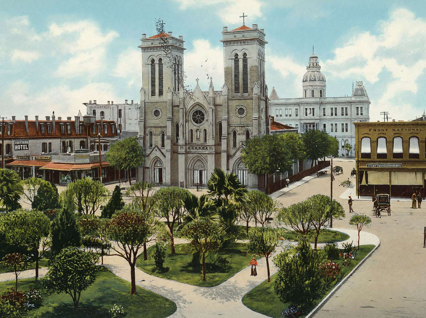 San Fernando Cathedral in 1906 Vintage Print (7 Sizes) - Premium Print