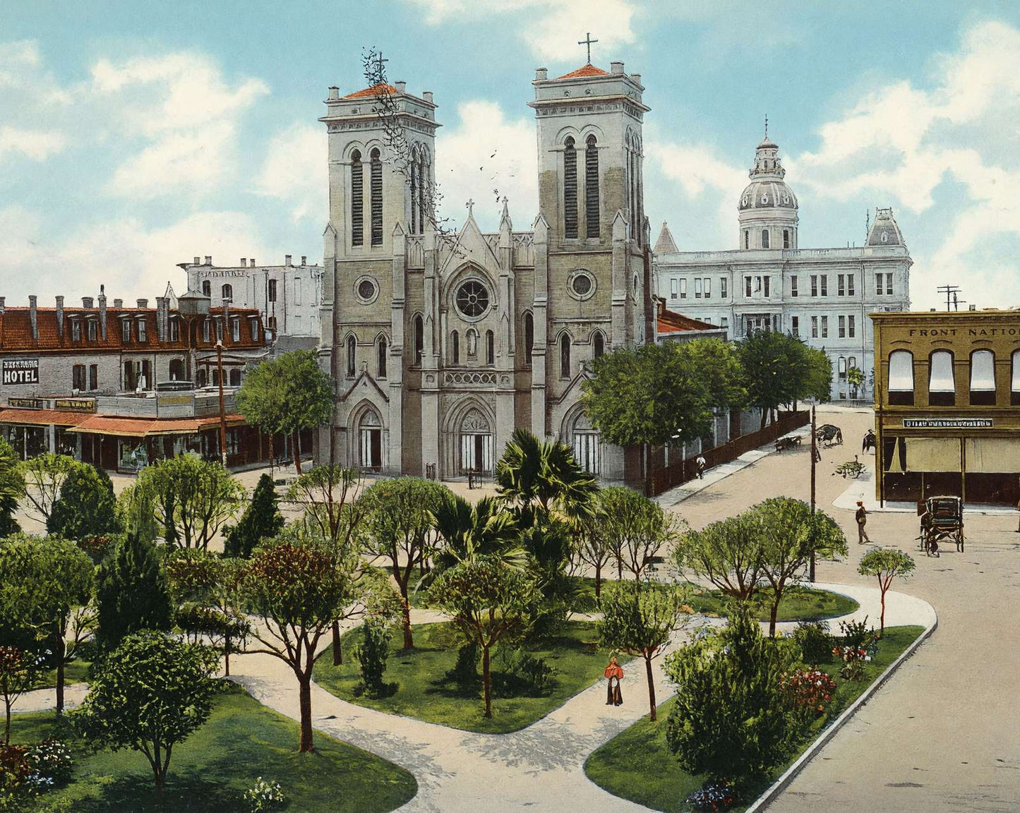 San Fernando Cathedral in 1906 vintage print