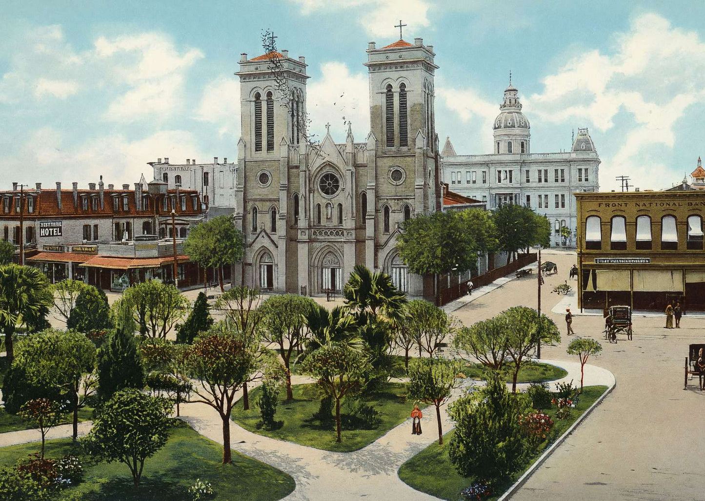 San Fernando Cathedral in 1906 Vintage Print (7 Sizes) - Premium Print