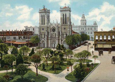 San Fernando Cathedral in 1906 Vintage Print (7 Sizes) - Premium Print