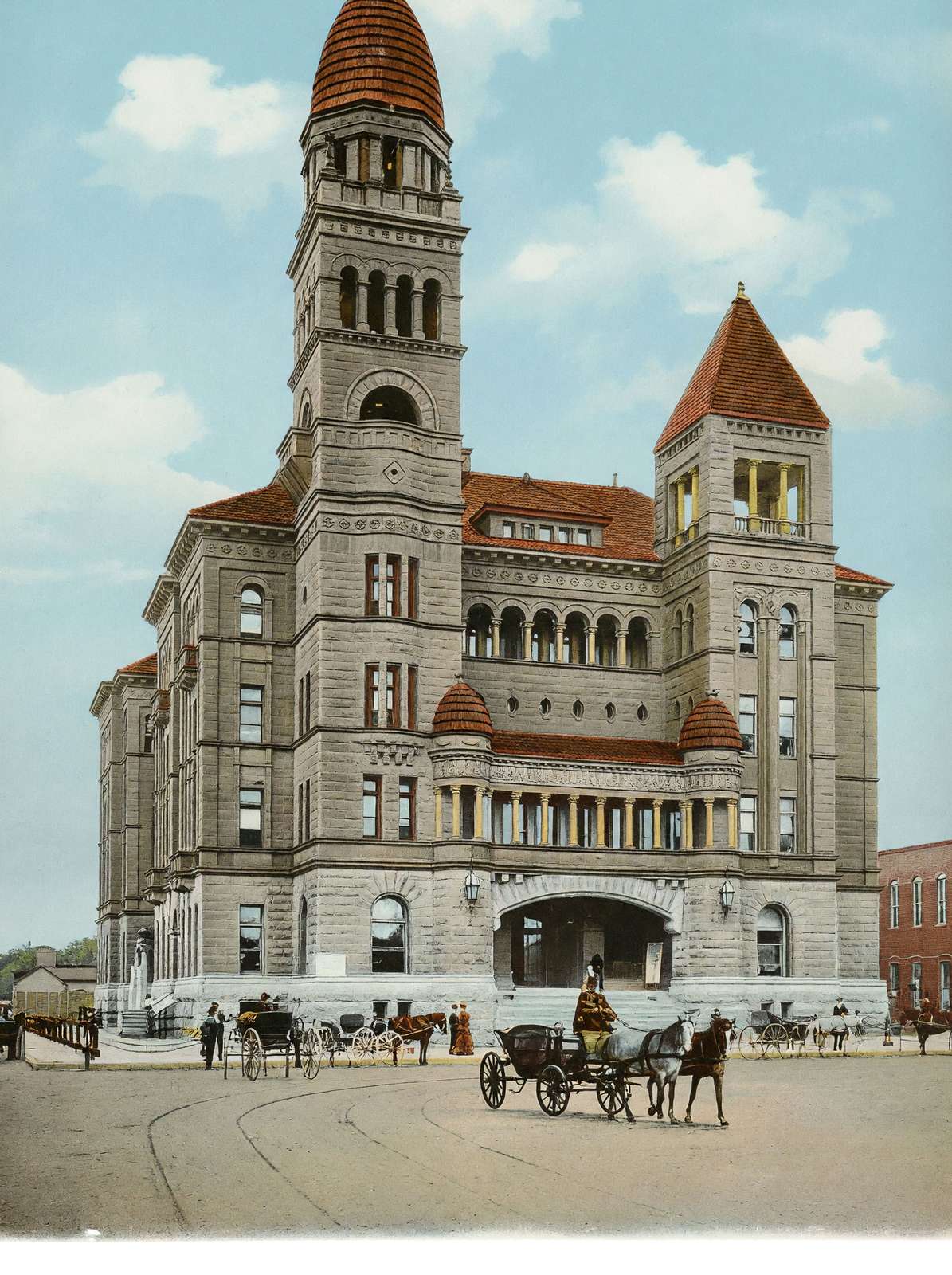 Bexar County Court House in 1905 Vintage Print (7 Sizes) - Premium Quality