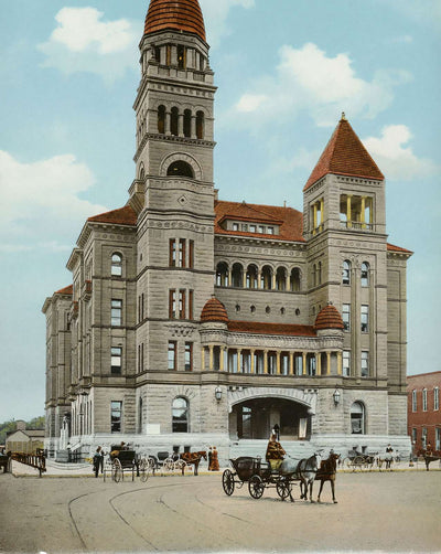 Bexar County Court House in 1905 vintage print