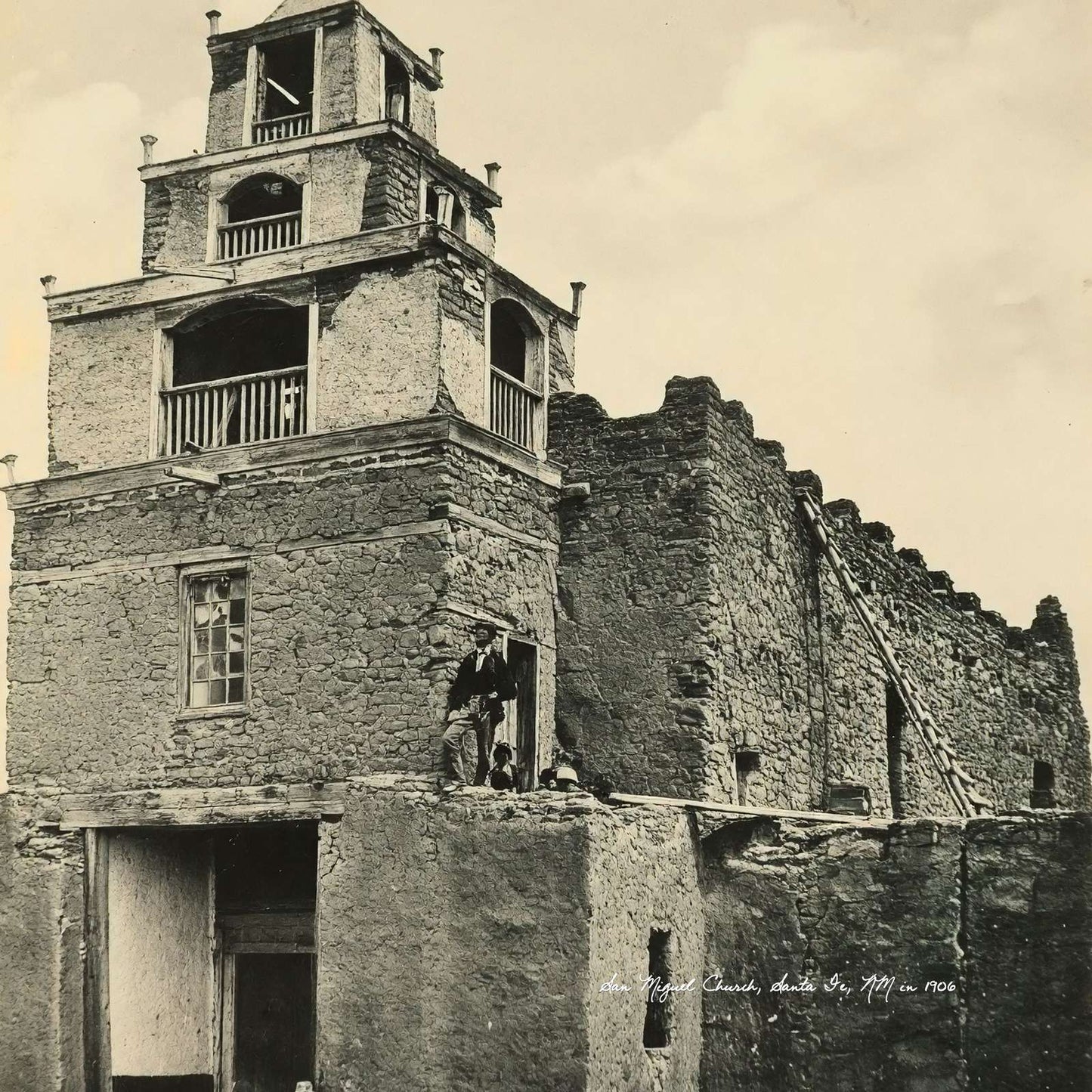 San Miguel Church Santa Fe NM in 1906 Vintage Print (7 Sizes)