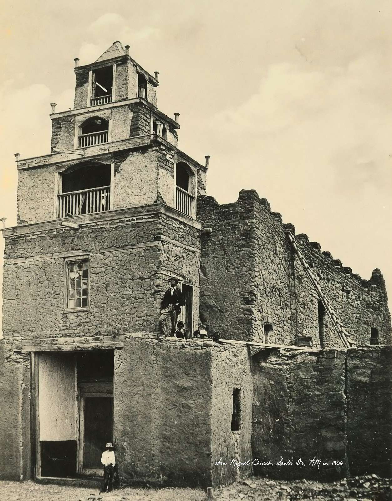 San Miguel Church Santa Fe NM in 1906 Vintage Print (7 Sizes)