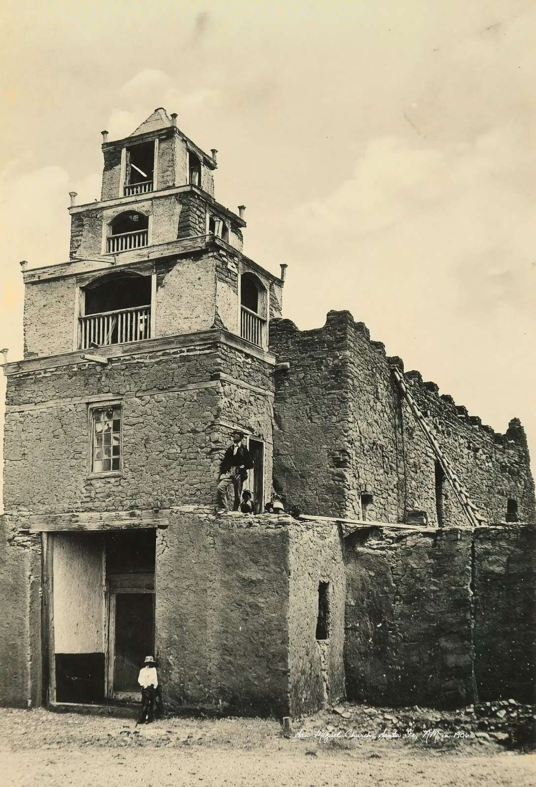 San Miguel Church Santa Fe NM in 1906 Vintage Print (7 Sizes)