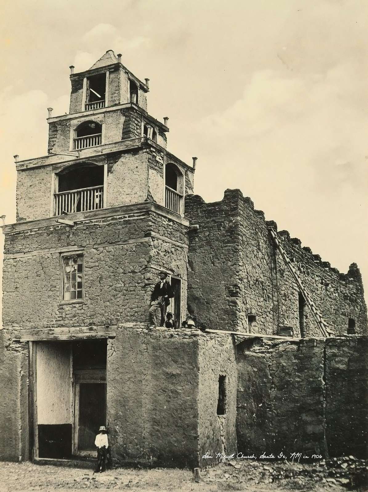 San Miguel Church Santa Fe NM in 1906 Vintage Print (7 Sizes)