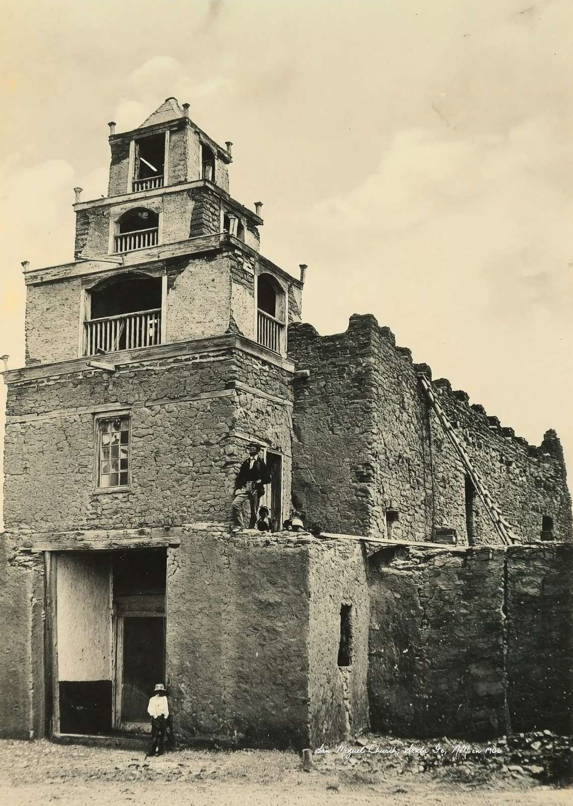 San Miguel Church Santa Fe NM in 1906 Vintage Print (7 Sizes)