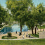 San Pedro Springs Park and Lake in 1905 Vintage Print (7 Sizes) - Restored