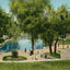 San Pedro Springs Park and Lake in 1905 vintage print