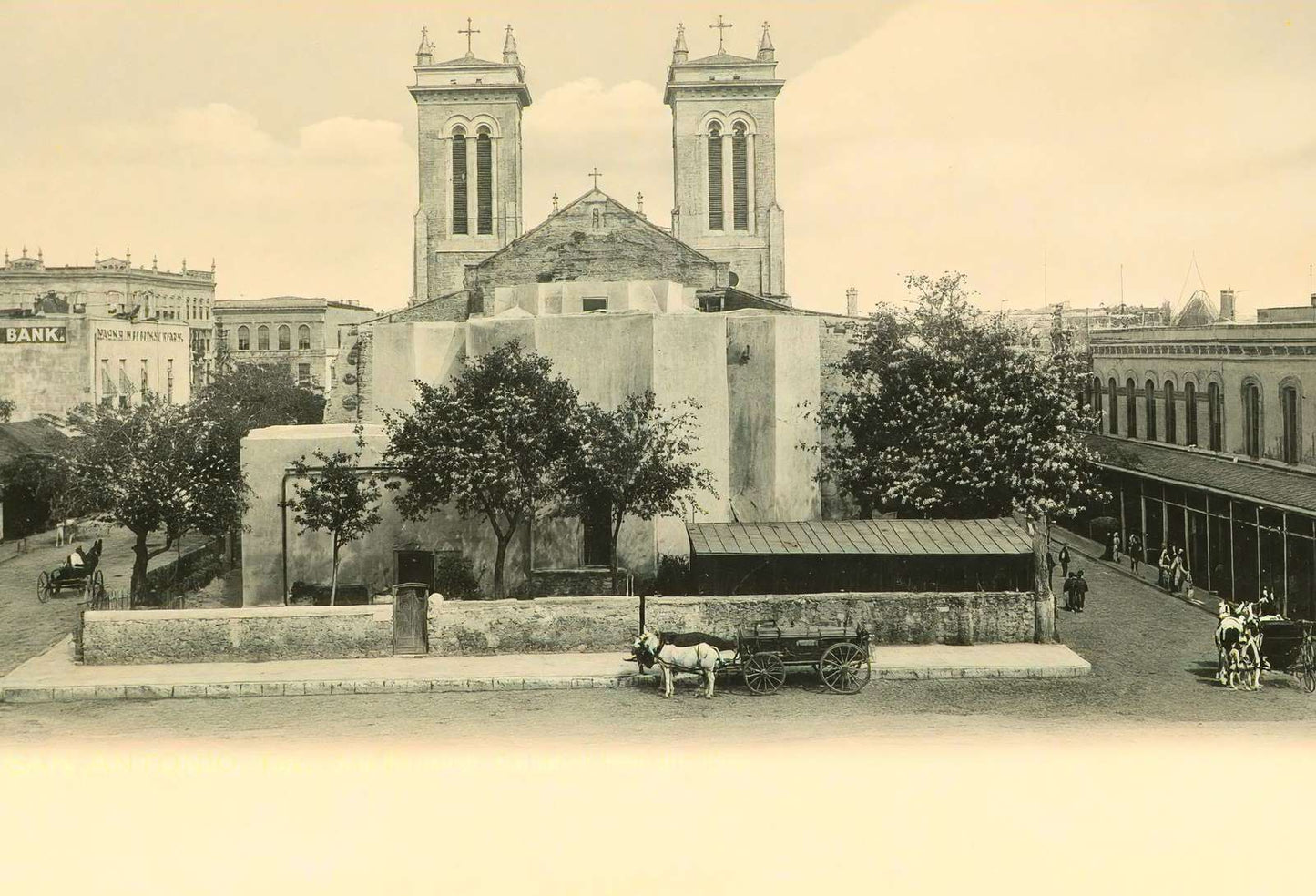 San Fernando Cathedral in 1906 Vintage Print (7 Sizes) - Archival Paper