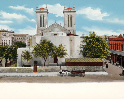 San Fernando Cathedral in 1905 vintage print