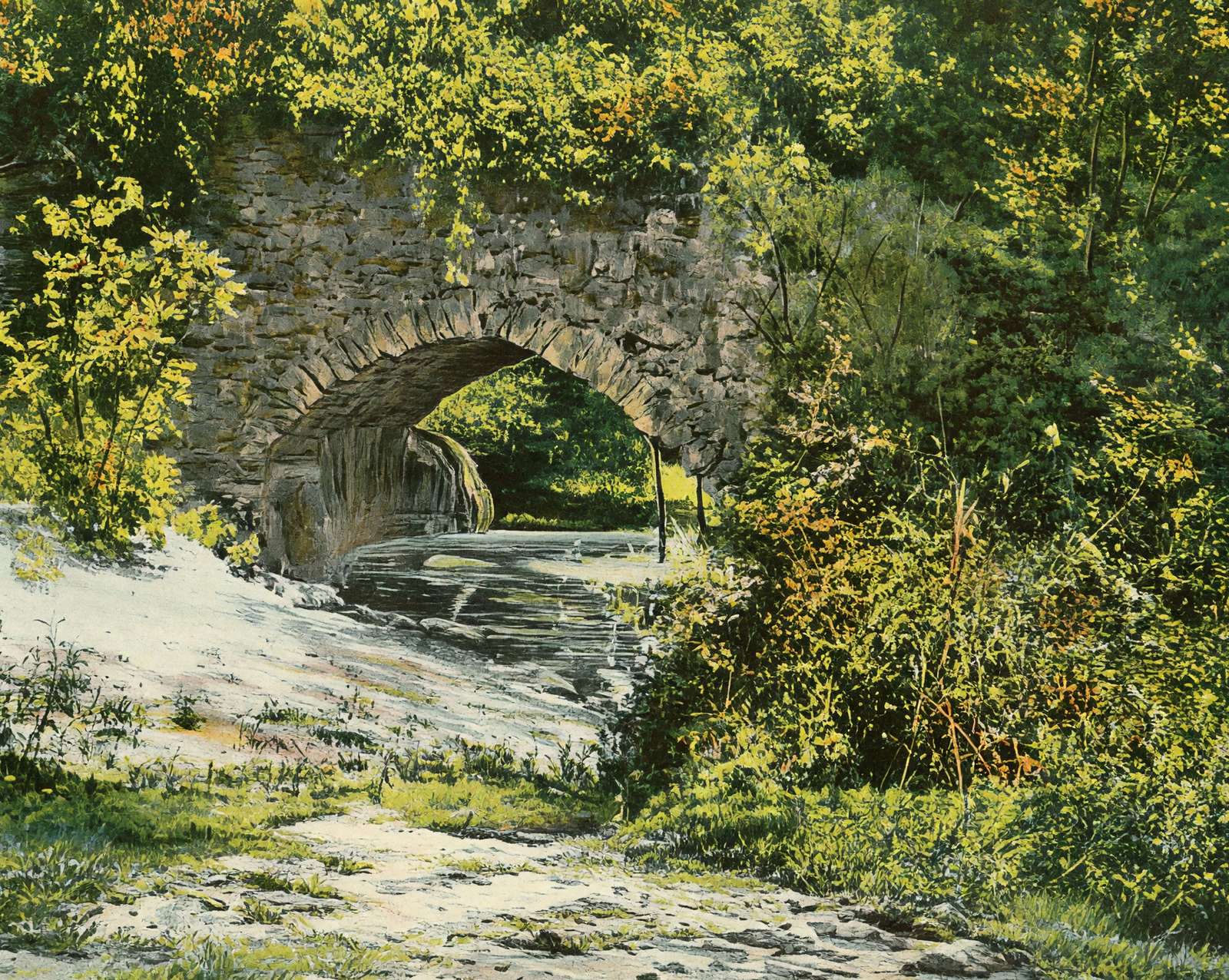 Aqueduct of San Juan Mission in 1906 vintage print