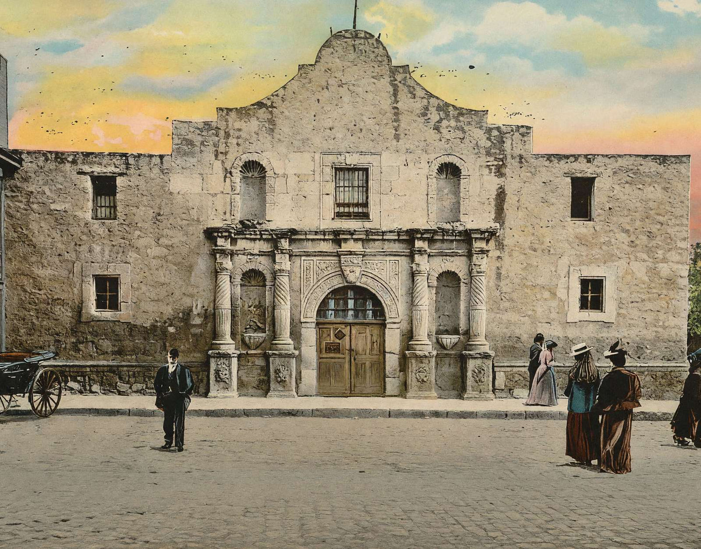 The Alamo in 1905 Vintage Print (7 Sizes) - Archival Paper