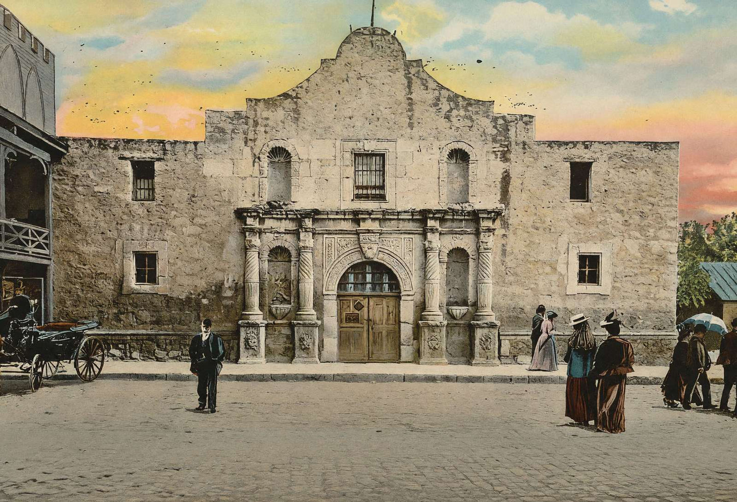 The Alamo in 1905 Vintage Print (7 Sizes) - Archival Paper