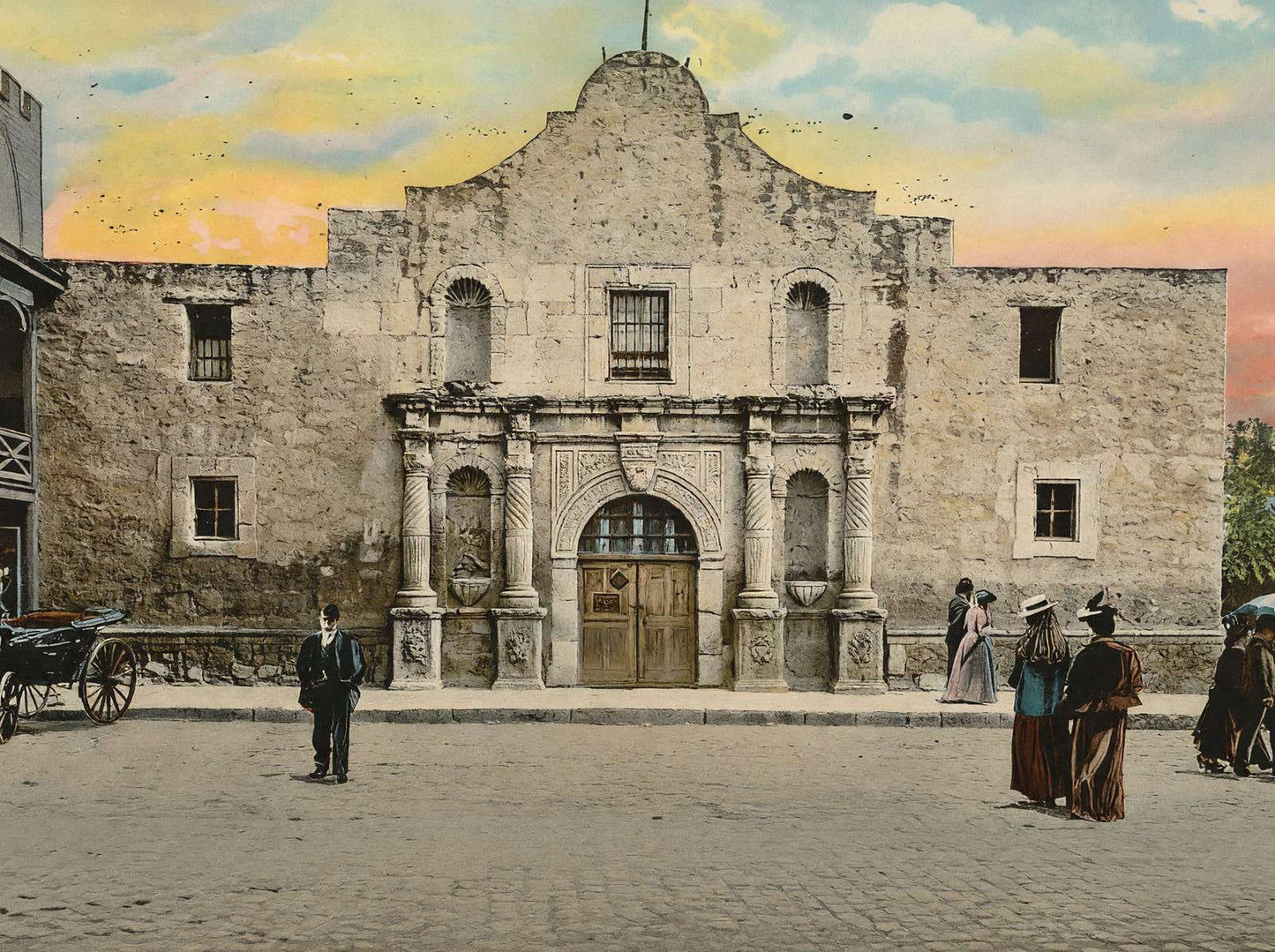 The Alamo in 1905 Vintage Print (7 Sizes) - Archival Paper