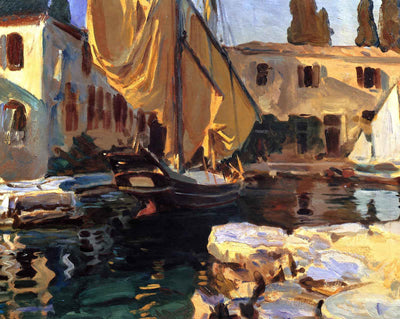 San Vigilio. a Boat with Golden Sail art print by John Singer Sargent (1913)
