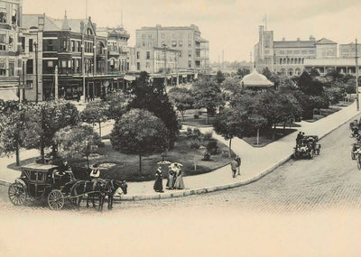 Alamo Plaza Looking North in 1906 Vintage Print (7 Sizes) - Acid Free
