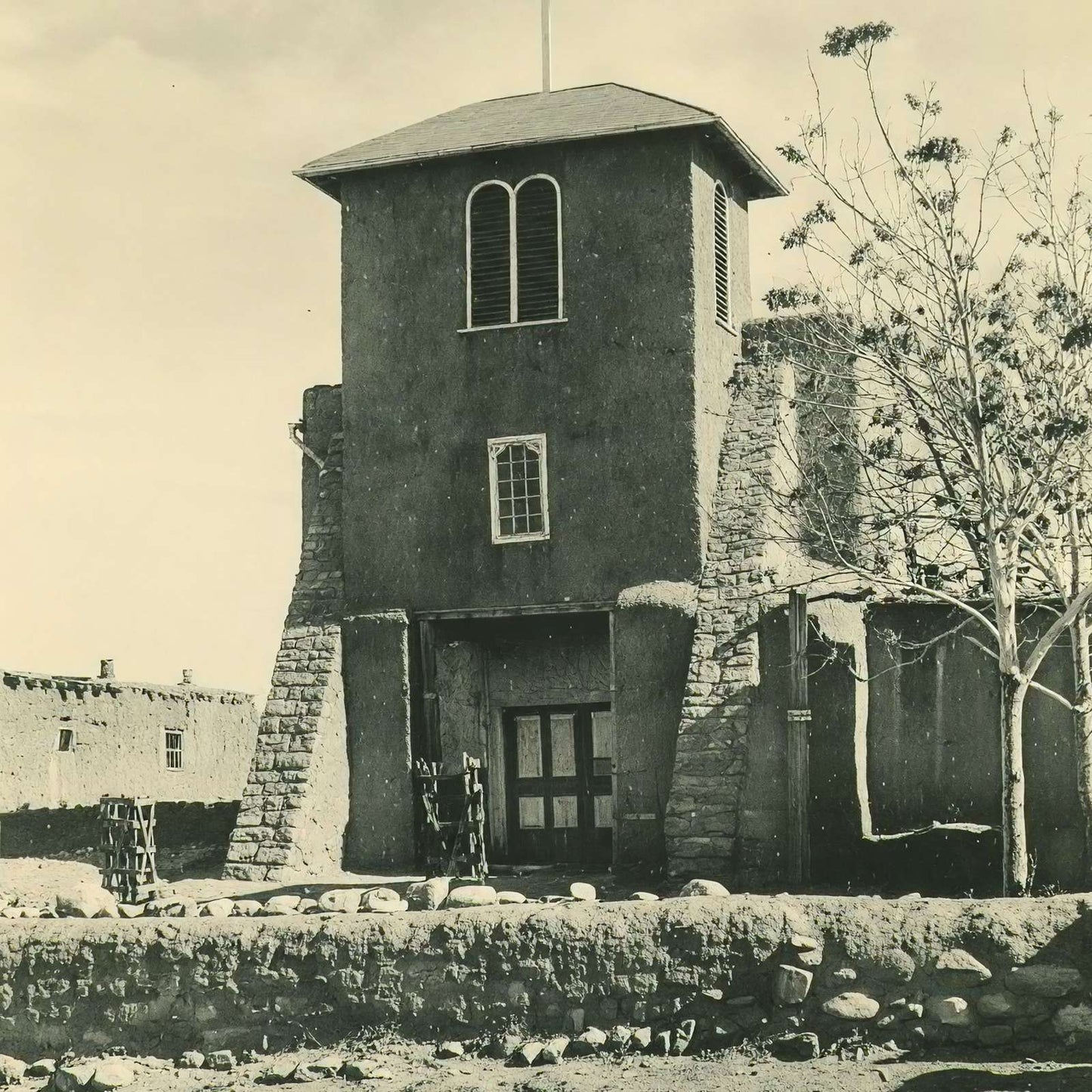 San Miguel Church Santa Fe NM in 1906 Vintage Print (7 Sizes)
