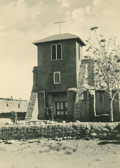 San Miguel Church Santa Fe NM in 1906 Vintage Print (7 Sizes)