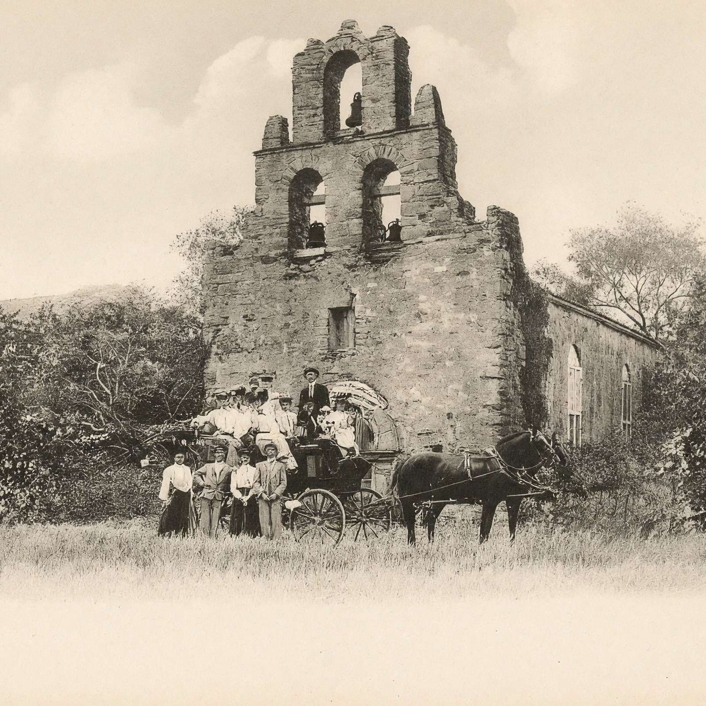 Mission San Francisco DE Espada in 1906 Vintage Print (7 Sizes)