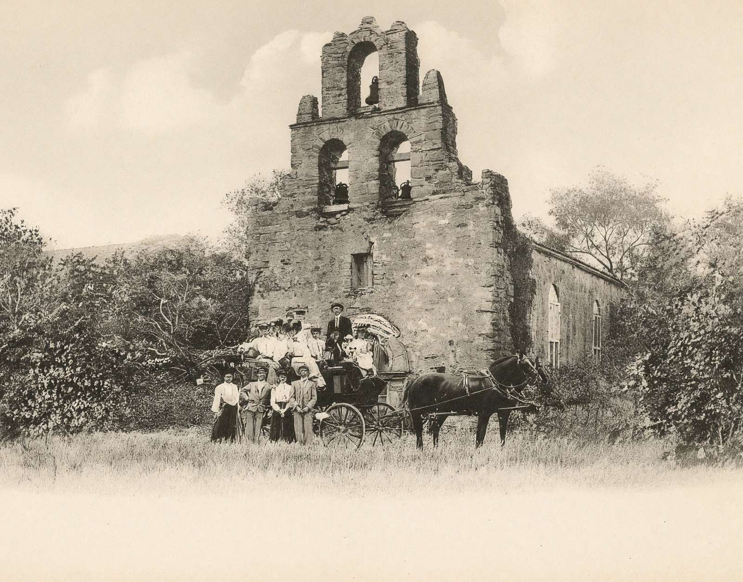 Mission San Francisco DE Espada in 1906 Vintage Print (7 Sizes)