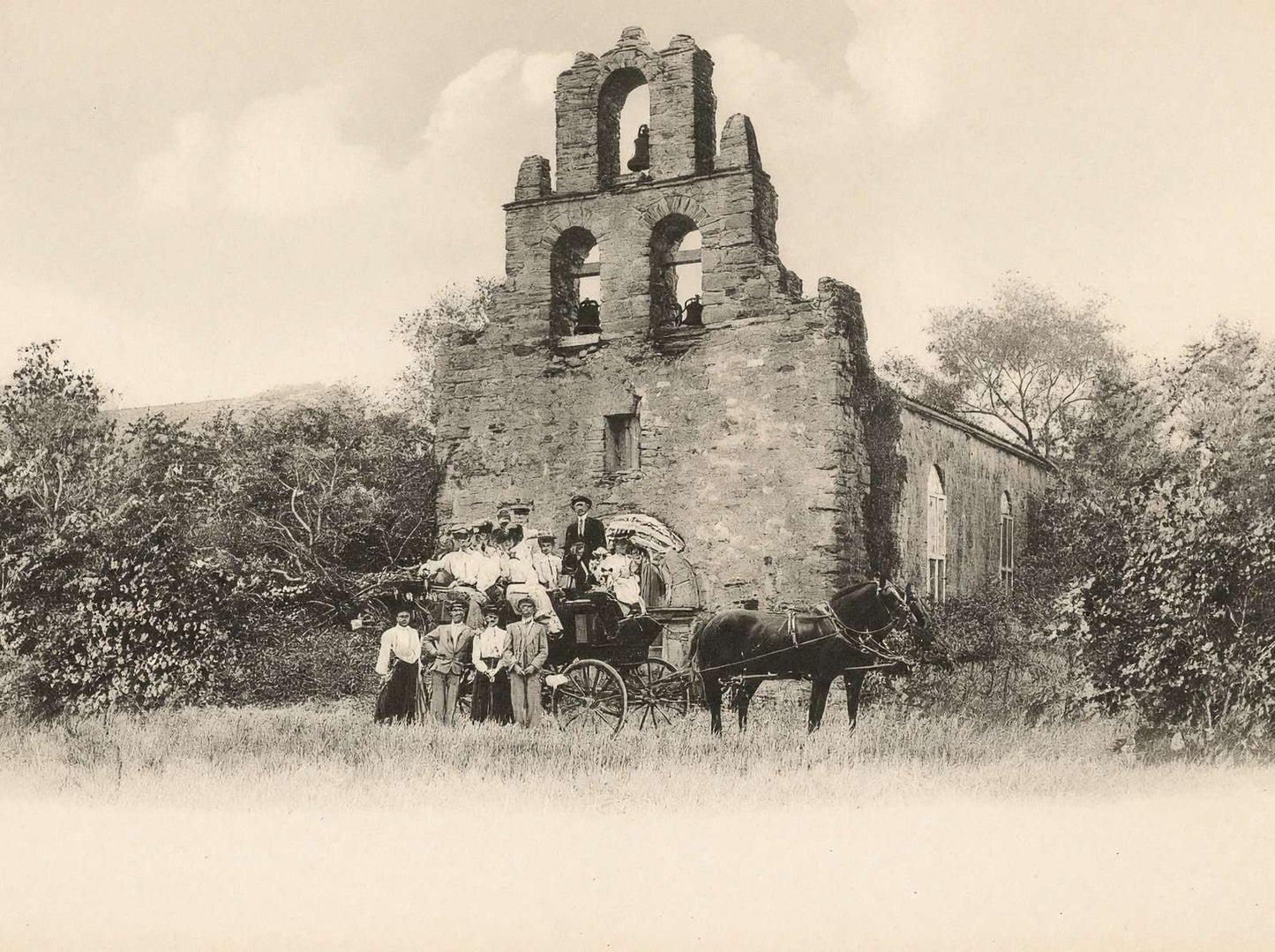 Mission San Francisco DE Espada in 1906 Vintage Print (7 Sizes)