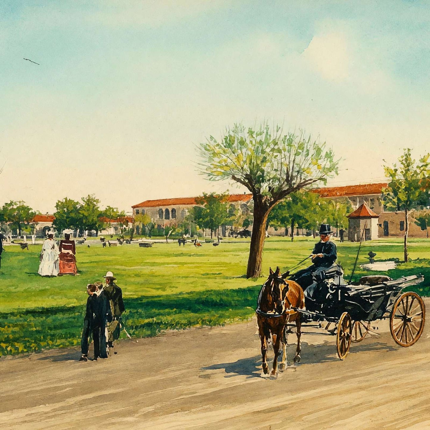 Fort Sam Houston Government Tower in 1905 Art Print (7 Sizes) - Premium Quality
