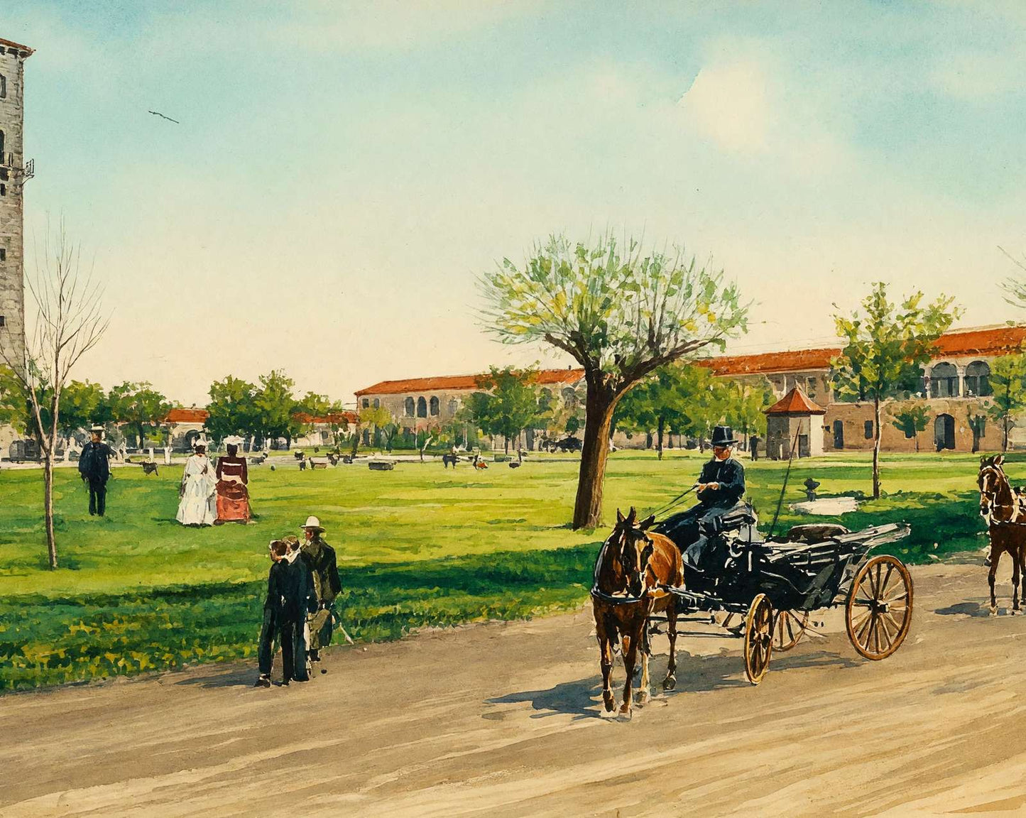 U.S. Government Tower at Fort Sam Houston in 1905 painting