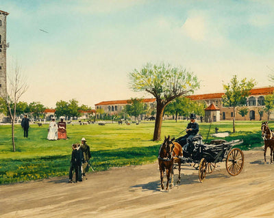 U.S. Government Tower at Fort Sam Houston in 1905 painting