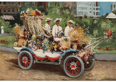Horn of Plenty at Battle of Flowers in 1907 Vintage Print (7 Sizes)