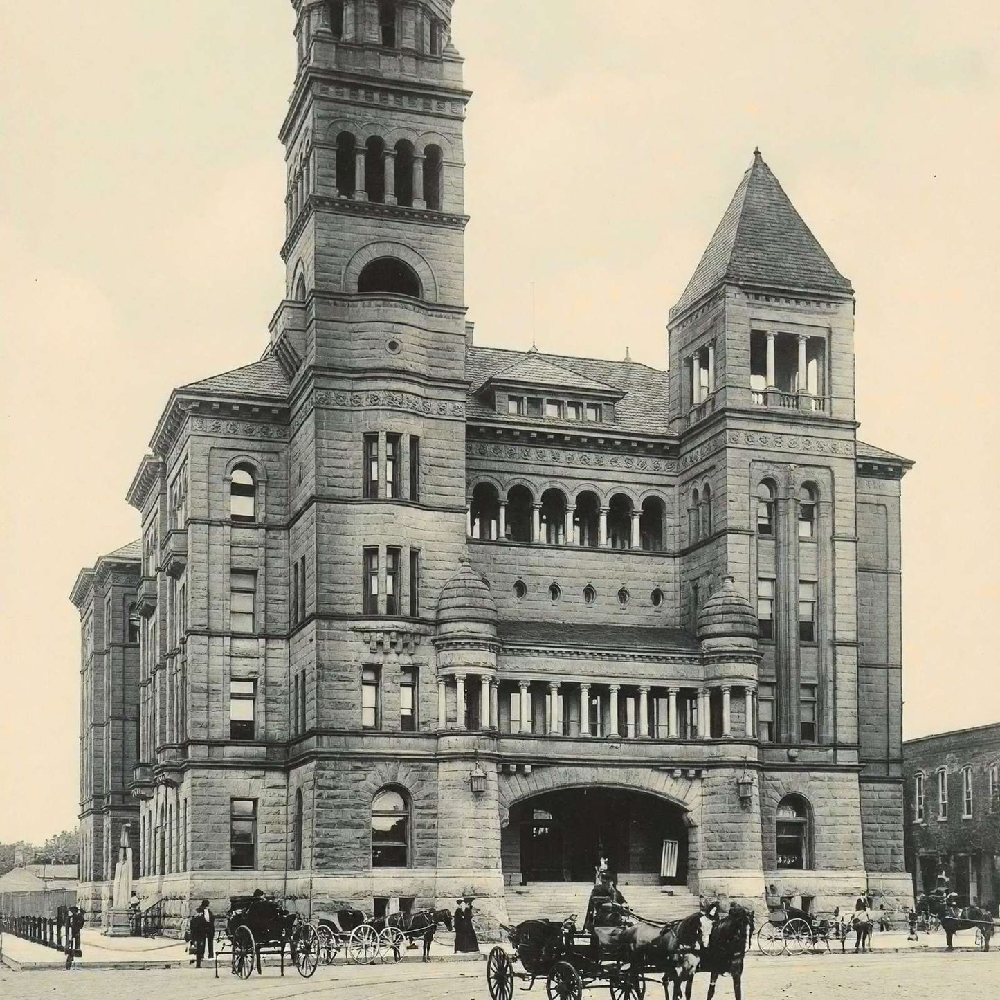 Bexar County Court House San Antonio in 1906 Vintage Print (7 Sizes)