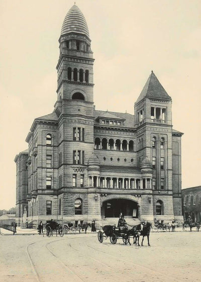 Bexar County Court House San Antonio in 1906 Vintage Print (7 Sizes)