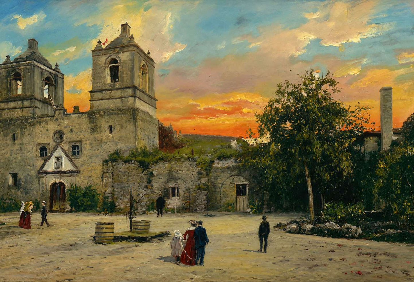 Mission Conception in 1905 Art Print (7 Sizes) - Restored