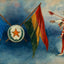 San Antonio Battle of Flowers Star & Jester 1908 Art Print (7 Sizes) - Enhanced