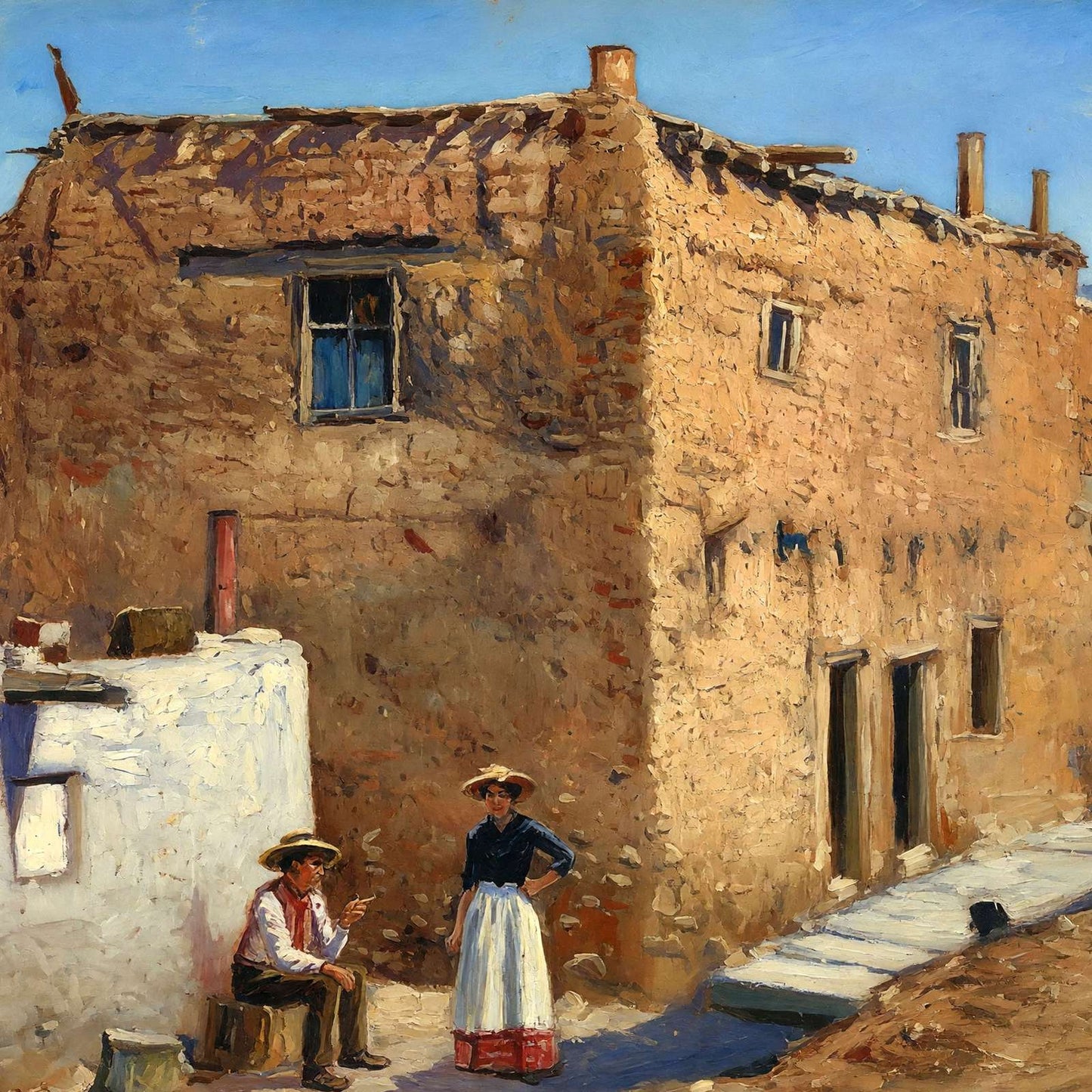 Oldest House in the United States Santa Fe NM in 1906 Art Print (7 Sizes)