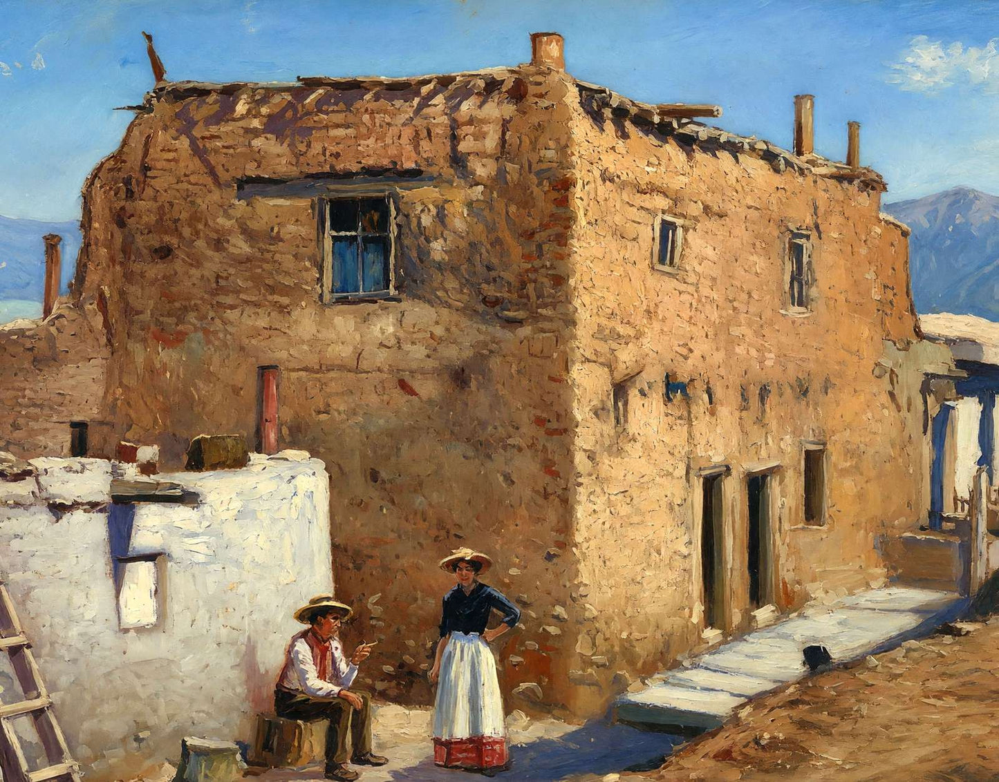 Oldest House in the United States Santa Fe NM in 1906 Art Print (7 Sizes)