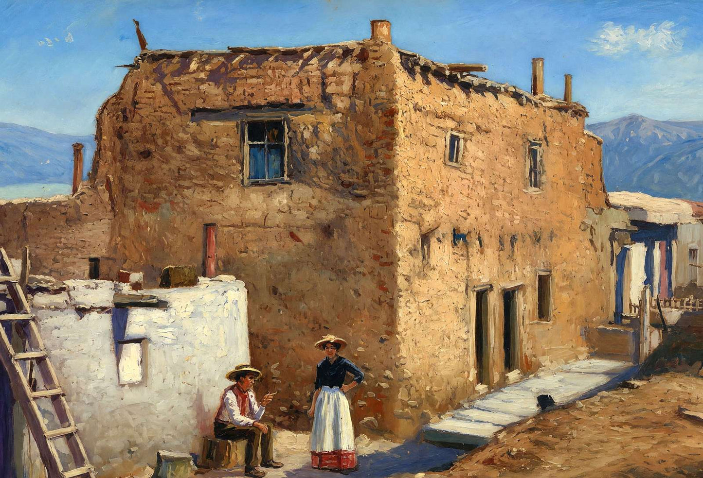 Oldest House in the United States Santa Fe NM in 1906 Art Print (7 Sizes)