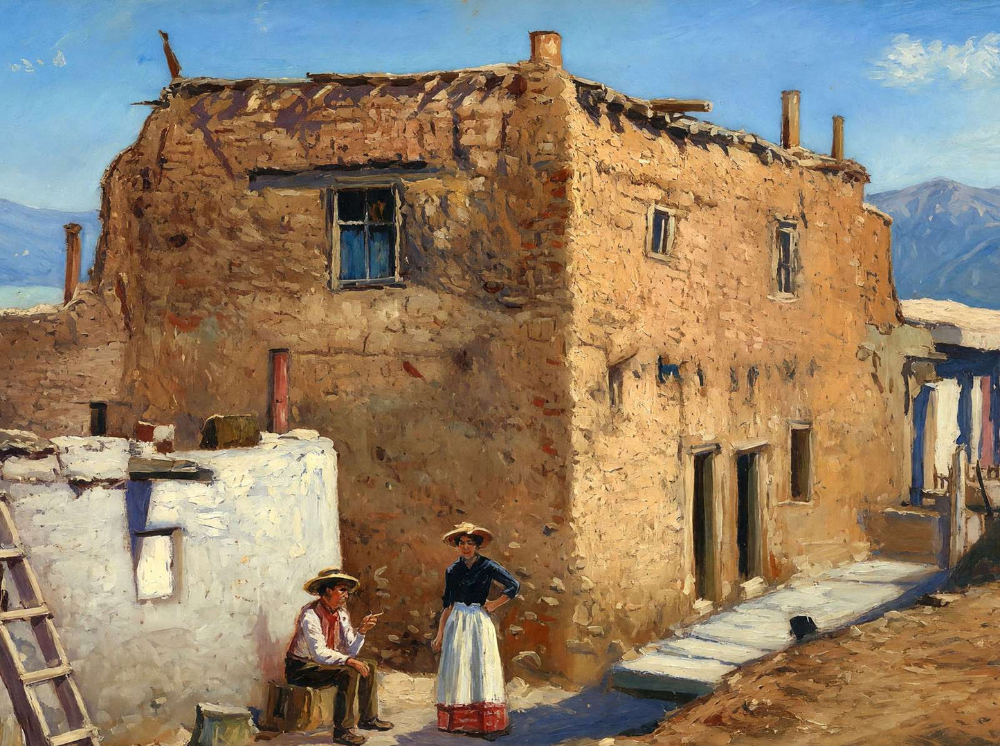 Oldest House in the United States Santa Fe NM in 1906 Art Print (7 Sizes)