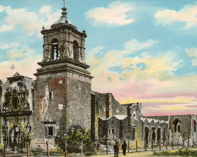 San Antonio TX Mission San Jose in 1905 vintage print