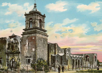 San Antonio TX Mission San Jose in 1905 Vintage Print (7 Sizes) - Reproduction
