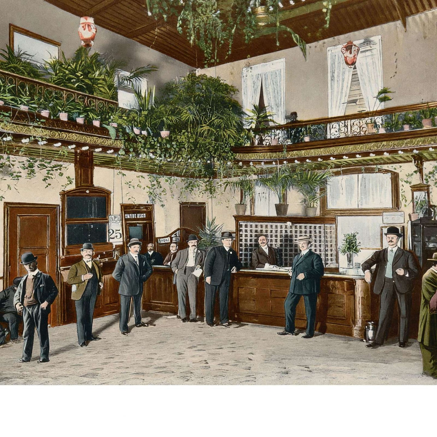 Office of Menger Hotel San Antonio in 1906 Vintage Print (7 Sizes)