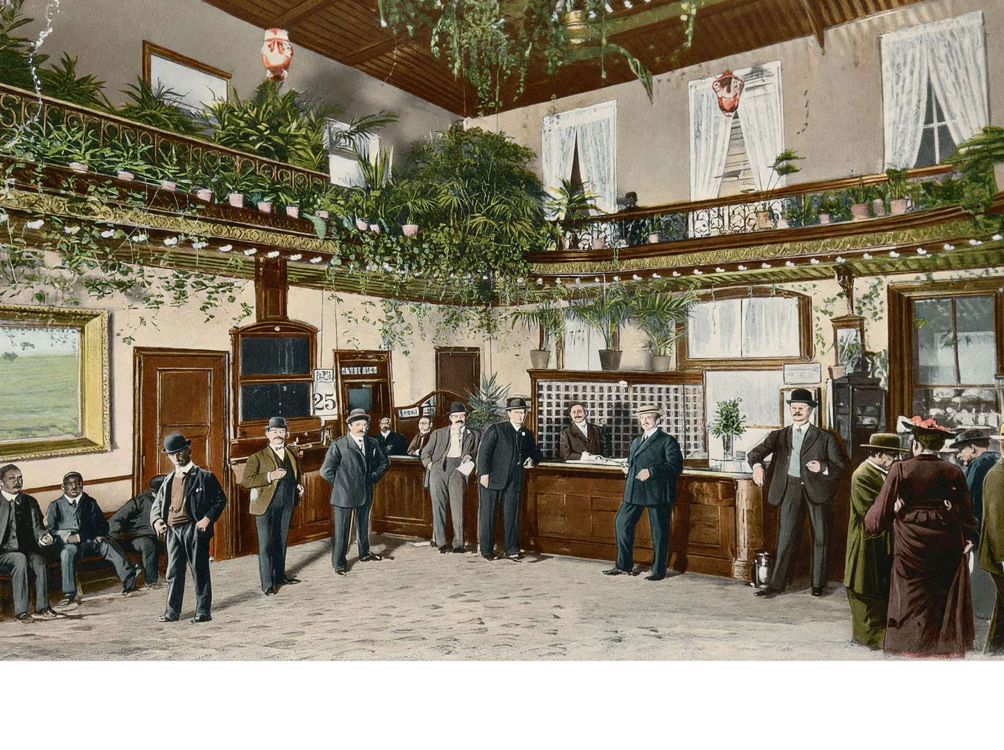 Office of Menger Hotel San Antonio in 1906 Vintage Print (7 Sizes)