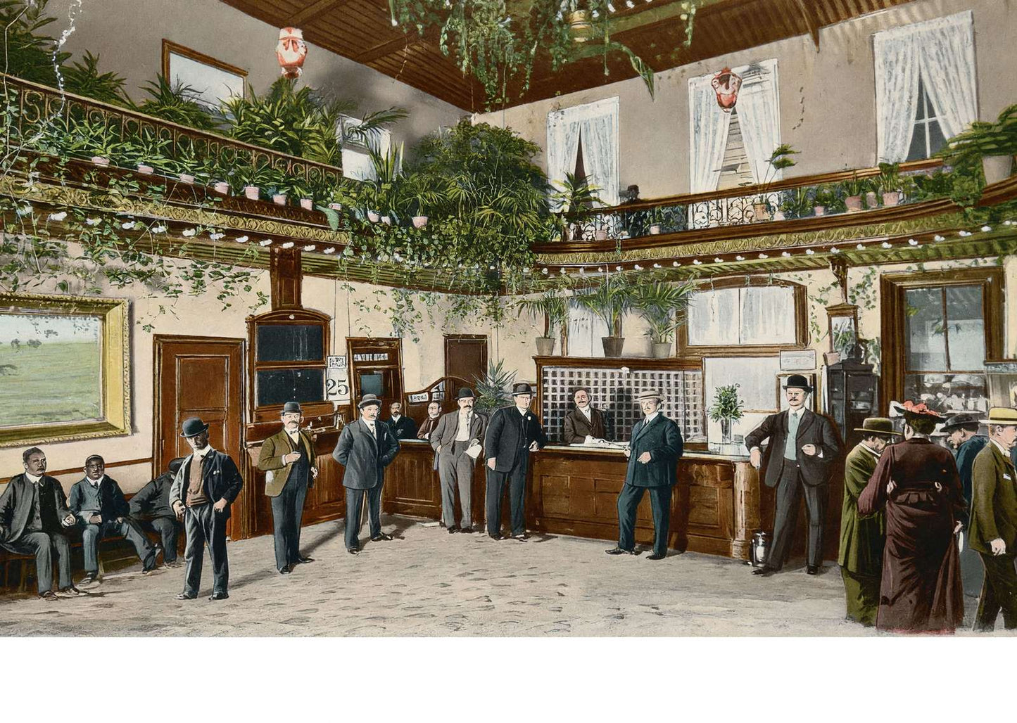Office of Menger Hotel San Antonio in 1906 Vintage Print (7 Sizes)