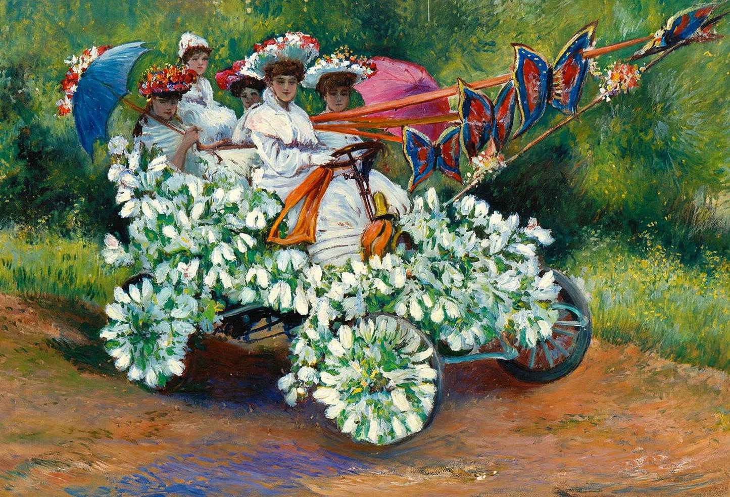 Among the Blossoms at Battle of Flowers in 1907 Art Print (7 Sizes)